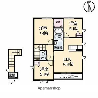 CASA BROTE B棟【2階】の間取り