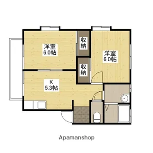 コーポサンフラワーA【202号室】の間取り