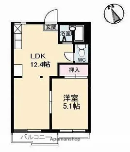 1LDKの間取り画像