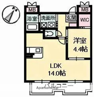 nfツインズ B【1階】の間取り