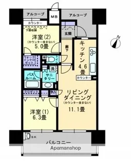アルファステイツ福山駅前【704号室】の間取り