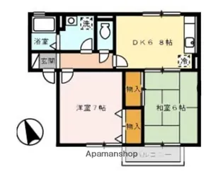 コーポWADA B棟【202号室】の間取り