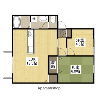 サンビレッジ新湯野【A101号室】の間取り