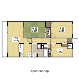 グランドール沖野上【302号室】の間取り