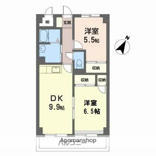 ジュネス南蔵王弐番館【3階】の間取り