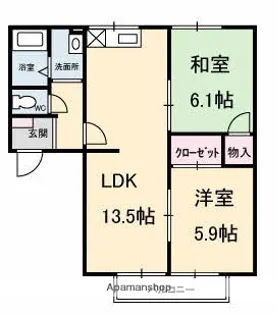イーストパーク坂本 A棟【1階】の間取り