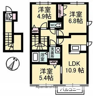 サンフラワー H棟【202号室】の間取り