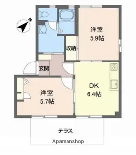 バリュージュ B棟【1階】の間取り