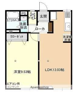 コーポラス手城【103号室】の間取り