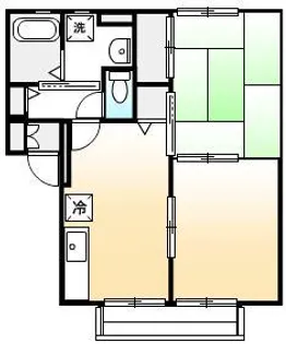パレス曙 A【102号室】の間取り