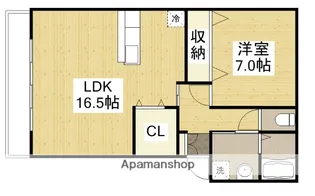 ブライト西新涯【2階】の間取り
