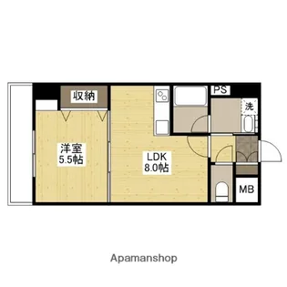 セリオンパレス【801号室】の間取り