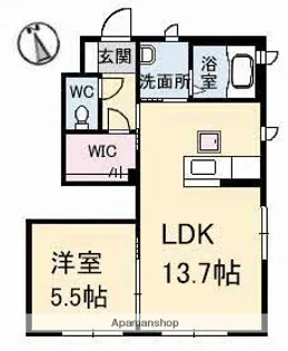 クレセオセブン A棟【1階】の間取り