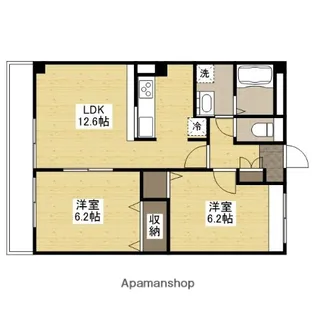 ヴィラ・カメリア【102号室】の間取り