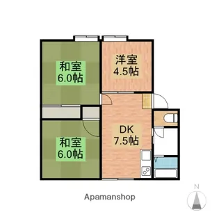 コーポラス引野【2階】の間取り