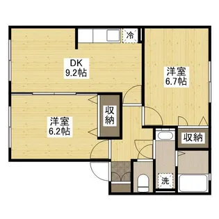 サニーハイツS【1階】の間取り
