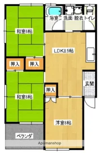 コーポ坂本【202号室】の間取り
