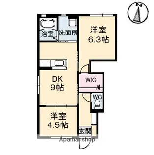 フロレゾン B棟【1階】の間取り