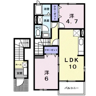 ヴィラ・ユニゾンA【2階】の間取り