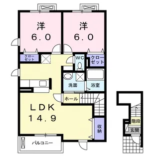 アンジュベル【2階】の間取り