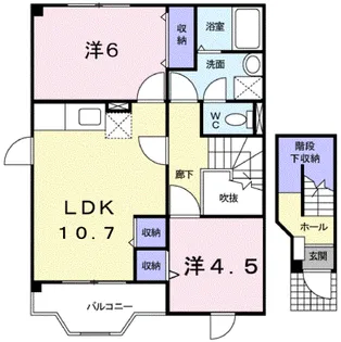 サンハイムD【2階】の間取り