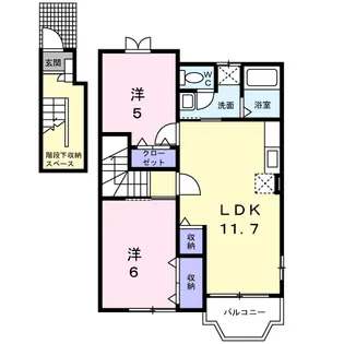 メゾンリーブルB【2階】の間取り