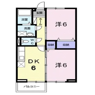 ヴィラージュ坪生【2階】の間取り