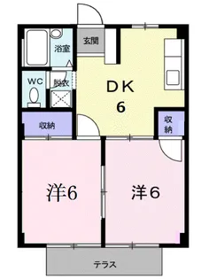 シティハイツ下河内A【1階】の間取り