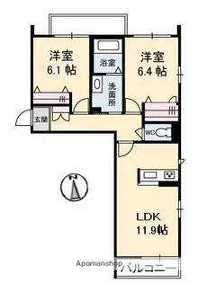 グランベレオ三吉 A棟【3階】の間取り