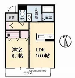 グランベレオ三吉 A棟【1階】の間取り