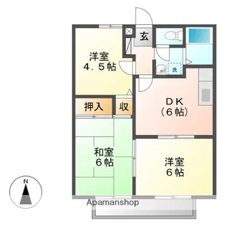 サンライフ野々浜C【103号室】の間取り