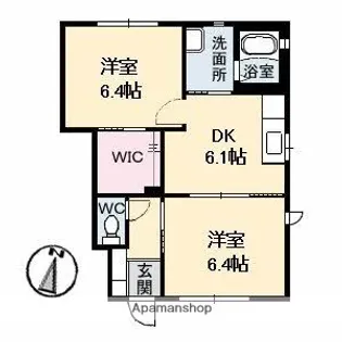 スターライト B棟【1階】の間取り