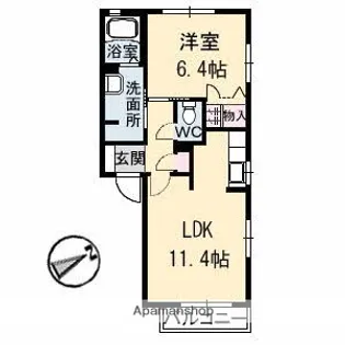 アメニックス福山 14番館【2階】の間取り