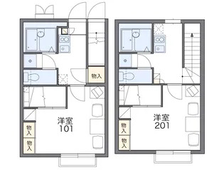 レオパレスコンフォート山手A【107号室】の間取り