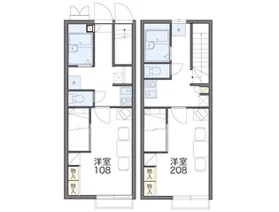 レオパレス南手城【206号室】の間取り
