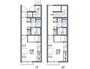 レオパレスフリージア山手【210号室】の間取り