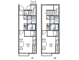 レオパレスぬまくま【1階】の間取り