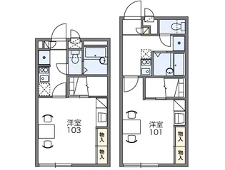 レオパレスファインパル【104号室】の間取り