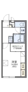 レオパレスM&M【107号室】の間取り