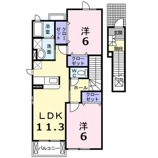 マナ マルベリーB【2階】の間取り