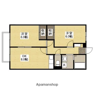 グランドール草戸Ⅱ【1階】の間取り