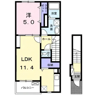 フルール ドゥ ロカイユ【2階】の間取り