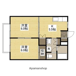 ヒルズコート木之庄Ⅱ【1階】の間取り