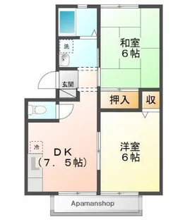 ジュネパレス東福山B【2階】の間取り