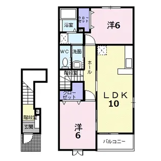 ラフレシールB【2階】の間取り