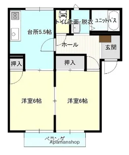 ハイネス旭B棟【103号室】の間取り