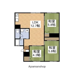 セジュール富士A棟【102号室】の間取り