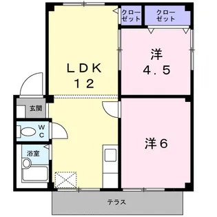 シティハイツ檀B【1階】の間取り