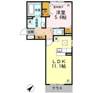 ブルーノ千代田【1階】の間取り