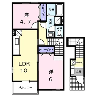 リバーコート D【2階】の間取り
